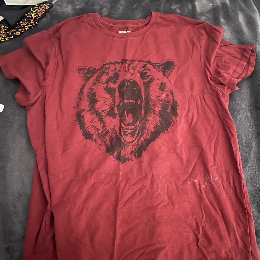 Red Graphic Bear T-Shirt
